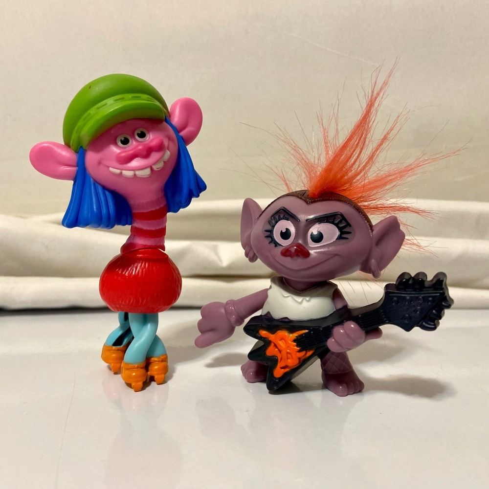 Trolls Dreamworks Cooper Queen Barb World Tour Figures Lot of 2 McDonald's Toys